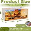 PROLEE Bearded Dragon Tank, 81 Gallons Wooden Reptile Enclosure, Tempered Glass Lizard Tank, Large Bearded Dragon Enclosure with Built-in Lamp Fixture for Lizard