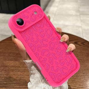 MOWIME Compatible with iPhone Air Case, Cheetah Print Shockproof Soft TPU Protective Cover for Women Girls, Slim Anti Scratch Leopard Case for iPhone Air 6.5 Inch, Hot Pink