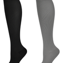 Laite Hebe 2 Pack Medical Compression Sock-Compression Sock for Women and Men-Best for Running,Nursing,Sports (Small-Medium, 02-Black/Grey)