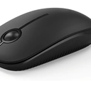 VssoPlor Wireless Mouse, 2.4G Slim Portable Computer Laptop Mouse with Nano Receiver Quiet Silent Optical Mice for Notebook, PC, Laptop, Computer-Black