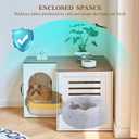 31.5in Corner Cat Litter Box Enclosure with Double Room, White