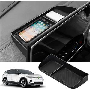 FIILINES Center Console Dash Storage Organizer for Toyota Corolla Cross 2022-2026/Corolla 2019-2026, Dash Storage Tray Corolla Cross Accessories Black (Fit 8-in.Audio Multimedia Touchscreen Display)