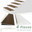 Non Slip Stair Treads for Stair Remodel, 4 Pieces 47x11.8 inch Wood Plastic Composite Stair Treads for Home Decor with 2 inch Square Nose Profile Bullnose Wood Treads Caps (Dark)