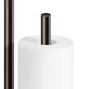 Toilet Paper Holder Stand, Bathroom Toilet Paper Roll Holder Stand with Reserve, Standing Toilet Paper Holder with Storage,Toilet Paper Roll Holder for 4 Rolls, Bronze