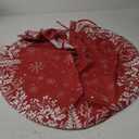 Christmas Tree Skirt Red 36 Inches, Red and White with Snowflake Pattern for Holiday Decor (Medium)