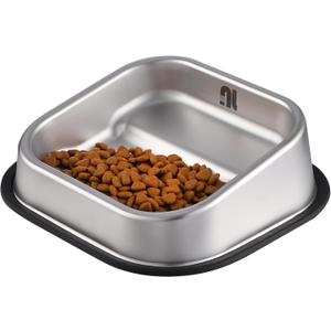 Nicelock Stainless Steel Dog Bowl, Slanted Dog Bowls, Tilted Angle Bulldog Feeder, Non-Slip & Non-Spill & Premium Material & Easier to Eat, for Flat-Faced Dog Breeds or Cats