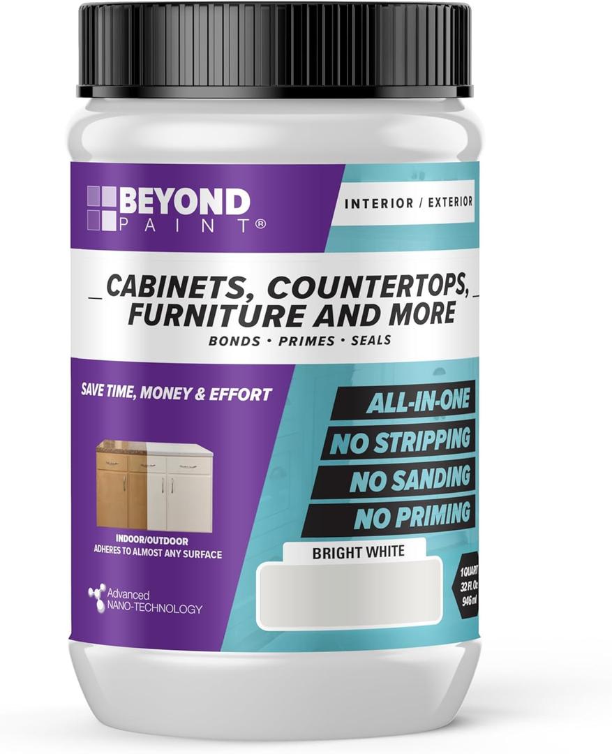 BEYOND PAINT - Furniture, Cabinets and More All-in-One Refinishing Paint -Quart of Bright White