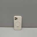 Magnetic Stand for iPhone 12 Pro Case, Liquid Silicone Case, [Compatible with MagSafe][Built-in Kickstand&Ring Holder] Anti-Scratch Soft Microfiber Lining, Stone