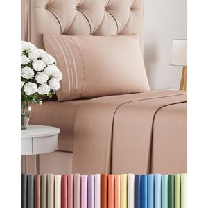 Twin XL Size 3 Piece Sheet Set - Comfy Breathable & Cooling Bed Sheets Set - Hotel Luxury Bedding for Women, Men, Kids, Teens, Boys & Girls - Deep Pockets, Ultra-Soft, Wrinkle Free - Oeko-Tex - Mauve