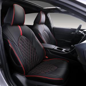 Custom Fit Camry Seat Covers for 2018-2024 Toyota Camry Gas - Black+Red
