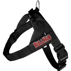 BULLHUG Adjustable Dog Harness No Pull, No Choke  for English Bulldogs, French Bulldogs, Pugs & Broad-Chested Breeds  Easy, Safe Walks (Black, Large) (Large - (Neck: 19" - 23" Chest: 29" - 33"))