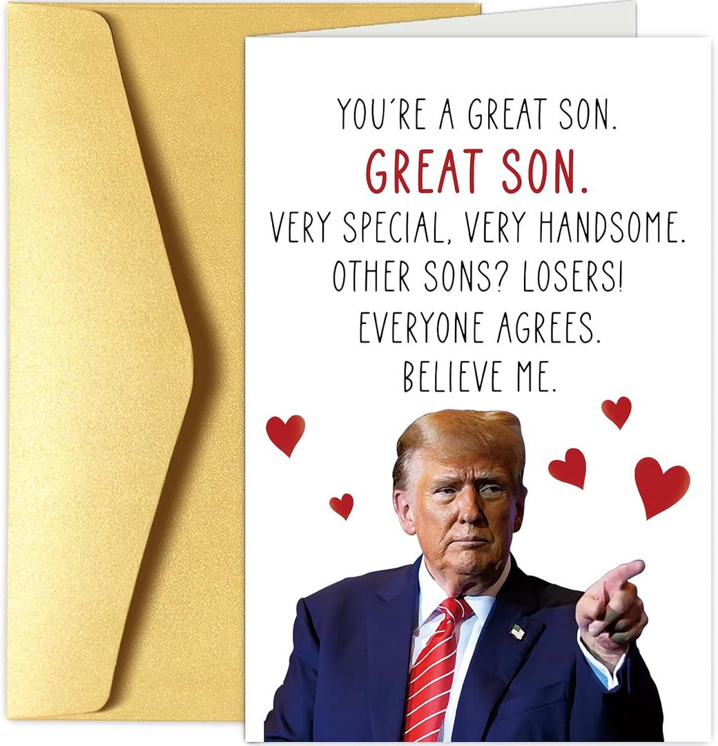 6 x Son Birthday Card Gift from Parents, Donald Birthday Card for Son, Funny Father's Day Cards for Sons, Great Sons Gift from Mom Dad