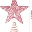 KESYOO Chritmas Glitter Star Tree Topper Exquisite Iron Star Tree Topper Ornament Metal Christmas Tree Decor for Home Bar Xmas Tree Decor(Pink)