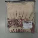 Women's Letter Graphic Tees Waffle Knitted Crew Neck Long Sleeve T Shirts Crop Tops (Beige, S)