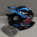 DOT Adult Dirt Bike Helmet with Goggles Gloves & Mask Adjustable Sun Visor Motorcycle Adult ATV Helmet Off-Road Motocross Downhill Moped MX BMX for Unisex Adult-188-Blue Cowboy, M