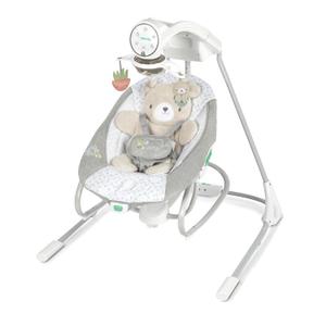 Ingenuity InLighten Soothing Swing & Rocker - Vibrating Swivel Infant Seat, Soothing Sounds, Lights - Nate