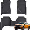 Auxko All Weather Floor Mats Fit for Ford Ranger 2025 2024 TPE Rubber Liners Set Ranger Accessories All Season Guard Odorless Anti-Slip Floor Mats