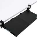 Keyboard Tray Under Desk Slide Out | MDF Board Platform with Iron Rail | Ergonomic Pull-Out Drawer with Clamp Mount | Space Saving Keyboard Shelf Attachment for Home Office Desk