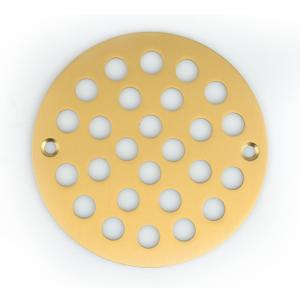 4 Inch Screw-in Round Shower Drain Cover Replacement Floor Drainer with Screws (Brushed Golden)