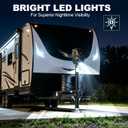 8500LBS Electric Trailer Jack with Waterproof Cover& LED Light,Electric Power A-Frame Tongue Jackfor Travel Trailer,IP67 Waterproof Buttons,8.86"-32.3" Lift