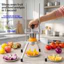 Commercial Lemon Cutte Wedger Fruit Lime Slicer Cutter Stainless Steel Blade Commercial Vegetable Chopper Dicer Lemon Cutter for Home Bar Restaurant Lemons Limes Tomatoe Potatoe (6 Wedger)