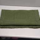 RESARE Christmas Waffle Bathroom Runner Rugs, Super Absorbent Bath Mat Non Slip Washable Quick Dry, Upgraded Ultra Soft Boho Bath Rugs with Tassels for Bedroom Laundry Room, 2'x6'(24"x72"), Green