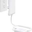 NUTICT Flat Extension Cord with 3 Outlets, 3FT Short Extension Cord Flat Wall Plug & Ultra-Thin Outlet Cover, 900J Surge Protection, 13A/1625W, ETL Listed, White Outlet Extender for Kitchen Bathroom