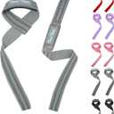 Teun Teun Glitter Weight Lifting Wrist Straps  24-Inch Cotton Gym Straps with Neoprene Padding for Deadlifts, Powerlifting, and Strength Training (Grey)