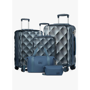 Somago 3-Piece Suitcase Set: Carry On Luggage with YKK Zipper, TSA Lock, ABS Hardside, Spinner Wheels, Ice Blue