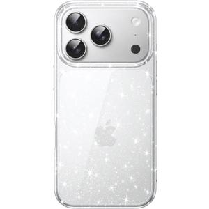 JETech Glitter Case for iPhone 17 Pro Max 6.9-Inch, Bling Sparkle Shockproof Phone Bumper Cover, Cute Sparkly for Women and Girls (Clear)