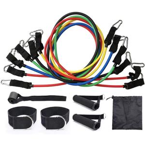 Portable ExerciseResi Bands11 Piece Set,Fitness Exercise Loop Bands,Carrying Case Ideal for Yoga,Home Fitness