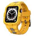GELISHI Bands Compatible for Apple Watch Band 45mm 44mm 42mm, Men Sport Rugged Band with Protective Case for Watch Series 9 8 7/ Series 6 SE 5 4 3, Yellow