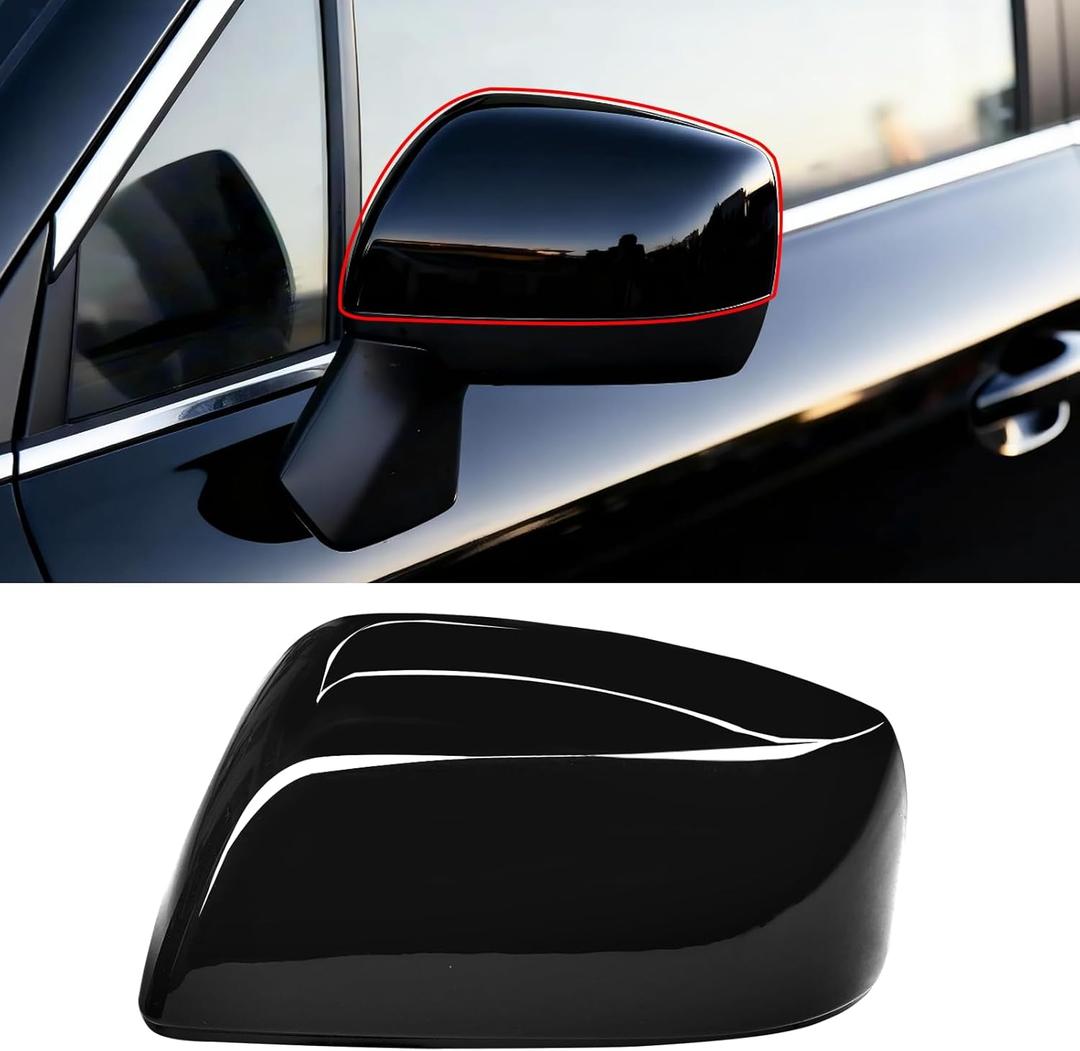 Yumzeco 1PC Compatible with Subaru Side Mirror Cover Forester/Outback/Impreza/Crosstrek/Legacy, Driver Side for Subaru Mirror Cap W/O Light Clip-on 91059FJ010 Replacement-Left, Glossy Black