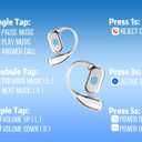 Open Ear Earbuds Wireless Bluetooth 5.4 with Touchscreen Charging Case, 32H Playtime, 6g Lightweight Running Headphones, Sport Over The Ear Earbuds for Running Cycling Workouts...White