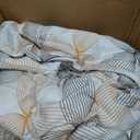 YnM Cooling Weighted Blanket  100% Cooling Oeko-Tex Certified Material with Premium Glass Beads (Khaki Flower, 48''x72'' 20lbs), Suit for One Person(~190lb) Use on Twin/Full Bed