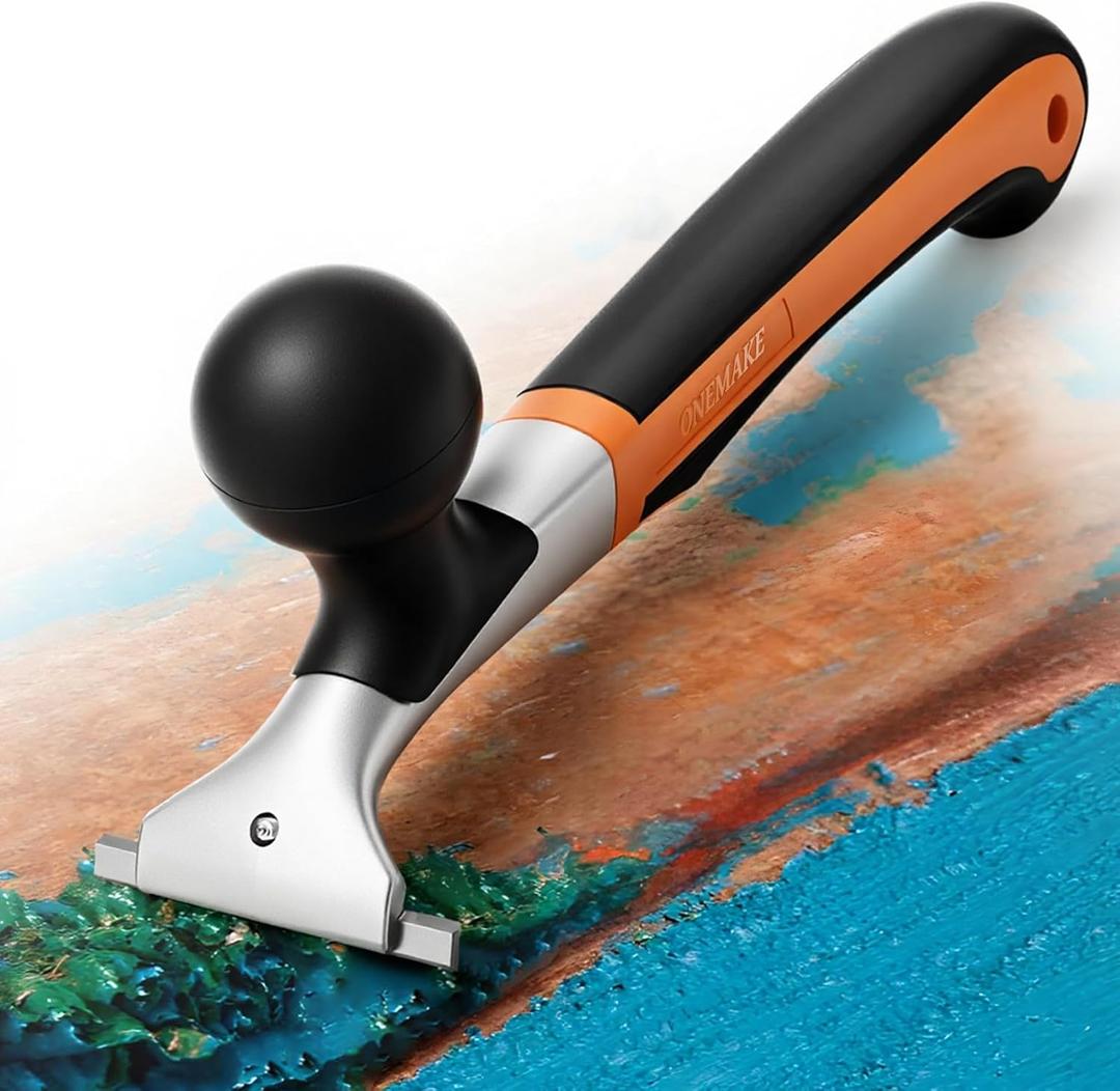 Premium Ergonomic Carbide Scraper - 2-1/2", Heavy-Duty Tool for Wood, Metal, Glass & Floors, Removal on Various Surfaces Dry Glaze, Stains, Putty, Scratches, Rust, Paint, Glue, Varnish, Resin - 65 mm