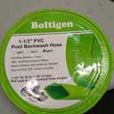Boltigen 1-1/2'' Pool Backwash Hose, 100 Feet Heavy Duty PVC Pool Drain Hose with Clamps, Lay Flat Water Discharge Filter Pump Hose for Swimming pools, High Pressure Pool Pump Hose