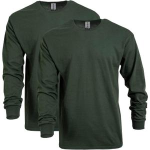 Gildan Adult Heavy Cotton Long Sleeve T-Shirt, Style G5400, 2-Pack (Medium)