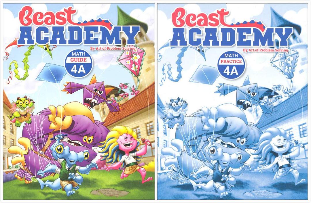 Art of Problem Solving: Beast Academy 4A Books Set (2 Books) - 4A Math Guide, 4A Math Practice