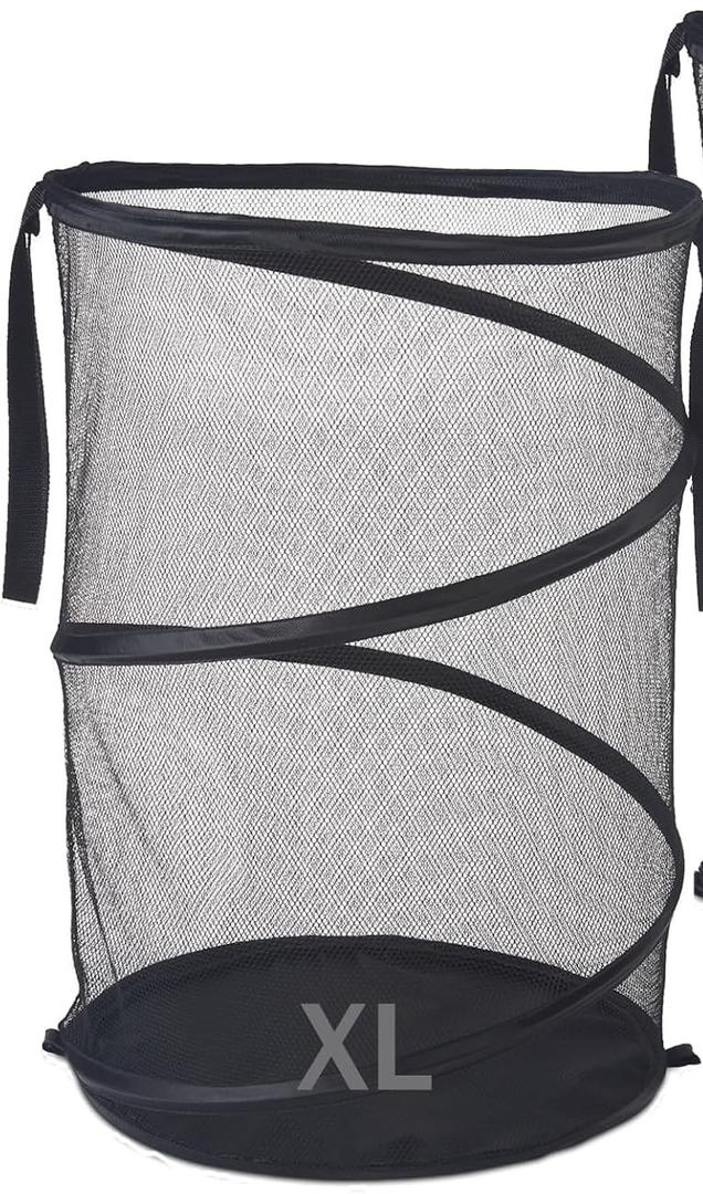 BLACK COLLAPSIBLE LAUNDRY HAMPER
