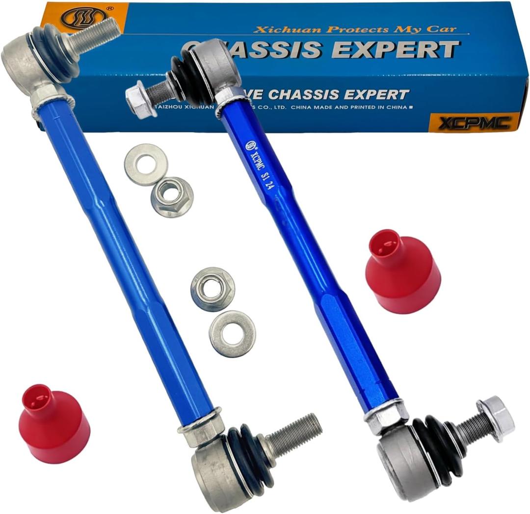 9.84-11.81' m10 Modified Front Sway Stabilizer Bar End Drop Link 2 Pcs Left & Right Aluminium Self Adjustable 360 Degree Swivel With Length And Angle Maintenance Vehicle X253010 250-300 Blue
