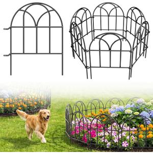 Garden Fence Panels - 30.33ft x 17in (H) Garden Fence Animal Barrier Metal Fencing for Yard Decorative Garden Border Edging for Dogs No Dig Dog Fence for Outdoor Decor Flower Bed