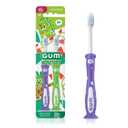 GUM Sunstar Monsterz Kids’ Toothbrush W/Suction Cup, Ages 2+, Assorted Colors, 1 Dozen