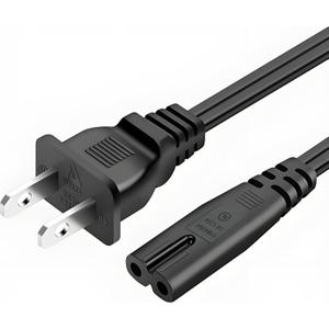 2 Prong TV Power Cord for LG 24" 28" 32" 40" 43" 48" 49" 50" 55" 60" 65" 75" 80" 85" LCD HD Smart 4K TV 2 Prong AC Power Cable, 43LH570A 55UH6090 55LH575A 55UH6030 32LH500B Charging Cable (10FT)