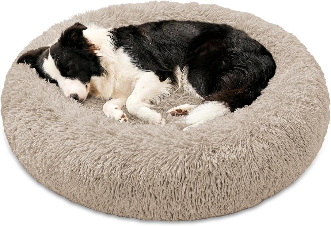 JOLLYVOGUE Washable Dog Bed Medium Size Dog, 31 Inch Donut Medium Pet Bed