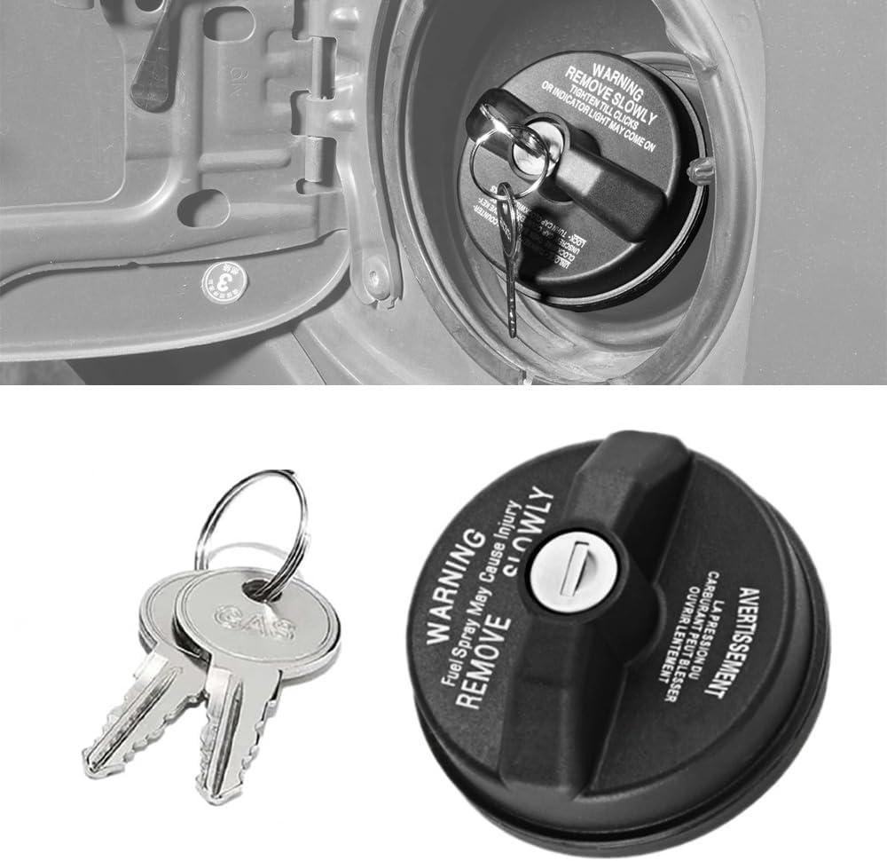 Locking Gas Cap with Key, 10504 31780 77300-47020 Fuel Tank Lock Compatible with Toyota 4Runner FJ Cruiser Chevy Silverado 1500/2500/3500 Camaro Honda GMC Nissan Acura Mazda Cadillac Subaru 