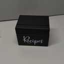 DRASTAR Acacia Wood Recipe Box, Recipe Holder with 100 Cards and 6 Dividers, 4x6 Recipe Card Box Set, Index Card Box