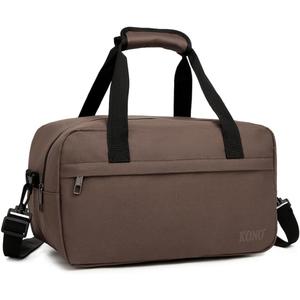 Kono Travel Duffel Bag 14L Under Seat Carry-on Bag Sports Tote Gym Bag Weekender Overnight Bags 13.78"x7.87"x7.87" Brown