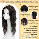 Rootoo Hair Toppers for Women, 20 Inch Toppers Hair pieces for Women with Thinning Hair Big Base Curly Wavy Wiglets Cover 360 3D Middle Part Clip in Bangs (Dark Brown with Highlights)