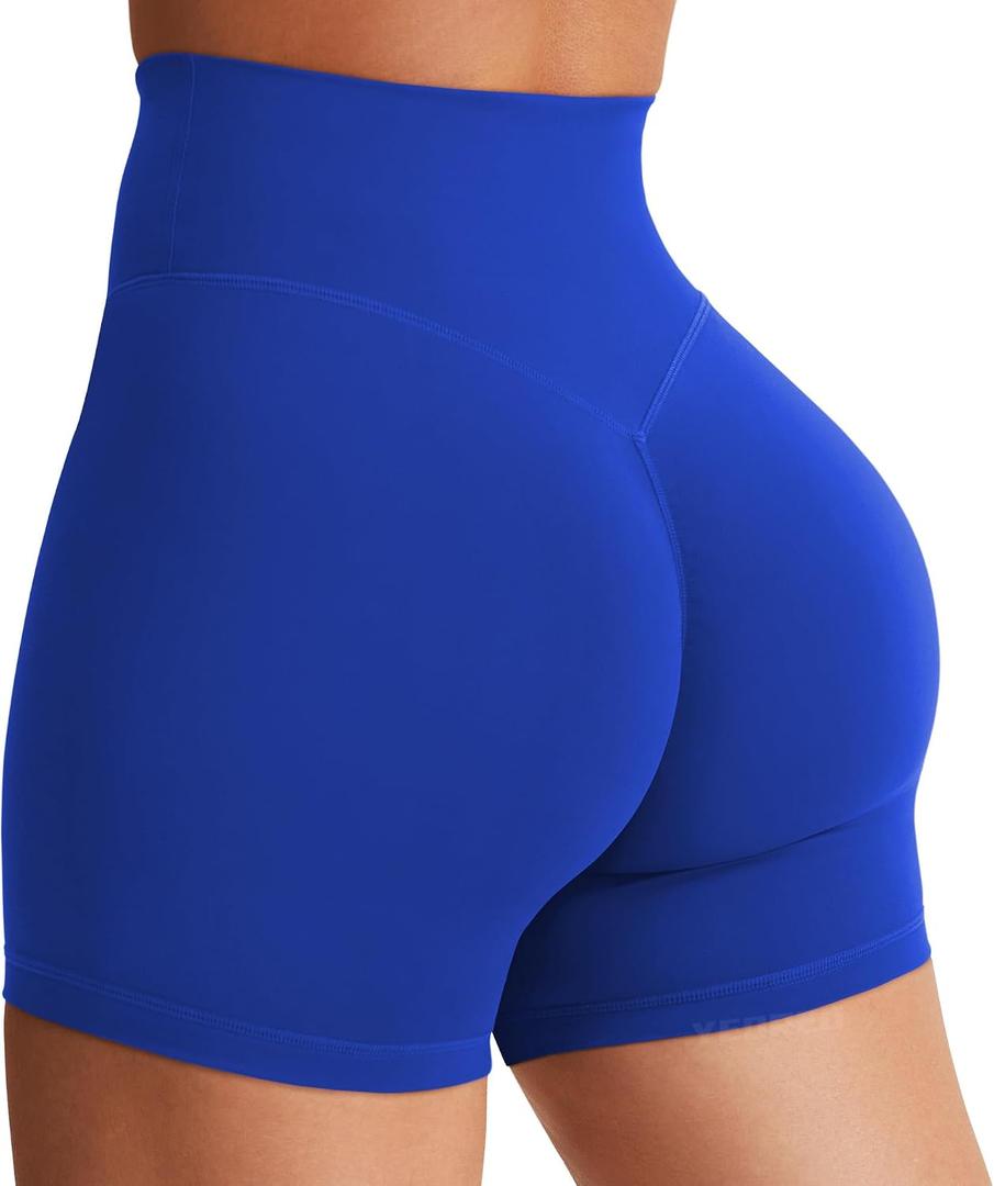 YEOREO SoftHue Women's Biker Shorts 4.5" Workout Gym Shorts High Waist Tummy Control Hidden Scrunch Running Yoga, XL